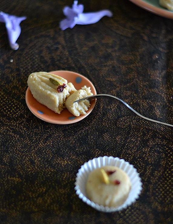 Mix and Stir Cottage cheese and Ricotta Cheese Fudge ( Sondesh )